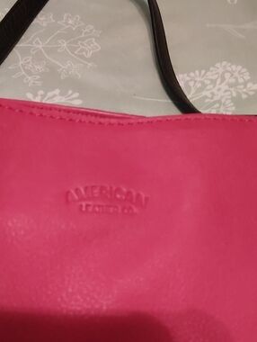 American Leather Co. Hot Pink Shoulder Bag with Black Strap
